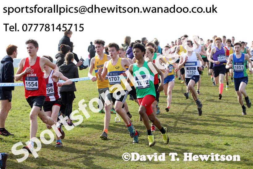 Boys under-15s 2016 Inter Counties Cross Country Champs. and Cross Challenge Final, Cofton Park, Birmingham. Photo: David T. Hewitson/Sports for All Pics